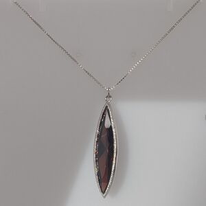 925 Silver Necklace with good quality created Garnet.
